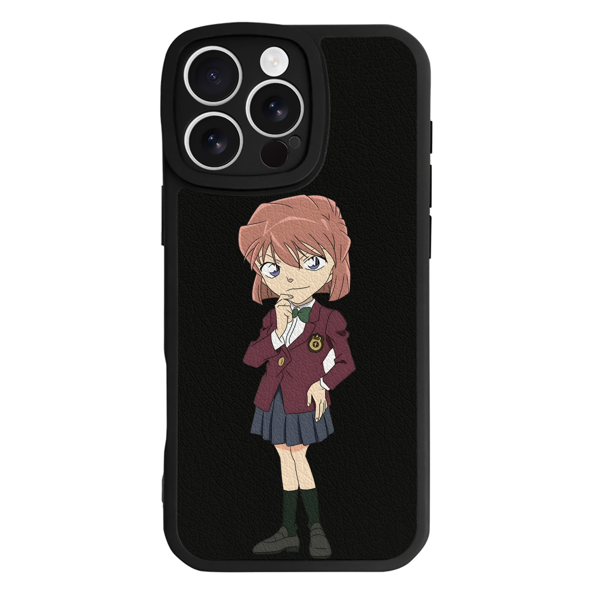 （画像用） 名探偵コナン 灰原 哀 はいばら あい Detective Conan Anita Hailey、Vi Graythorn Haibara Ai 【iPhone 16シリーズ対応】シリコンスマホケース（レザー調） 材質：シリコン